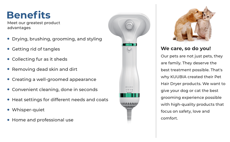 Pet Hair Dryer for Dogs and Cats Drying Brushing Grooming Styling