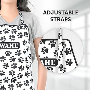 Apron White with Black Paw Print*