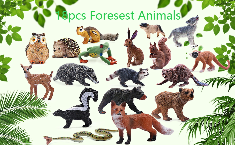 18pcs Woodland Animals