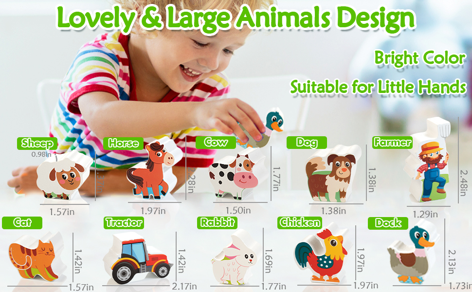  Shape Sorting and Stacking Farm Toys