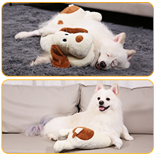 stuffed dog with heartbeat