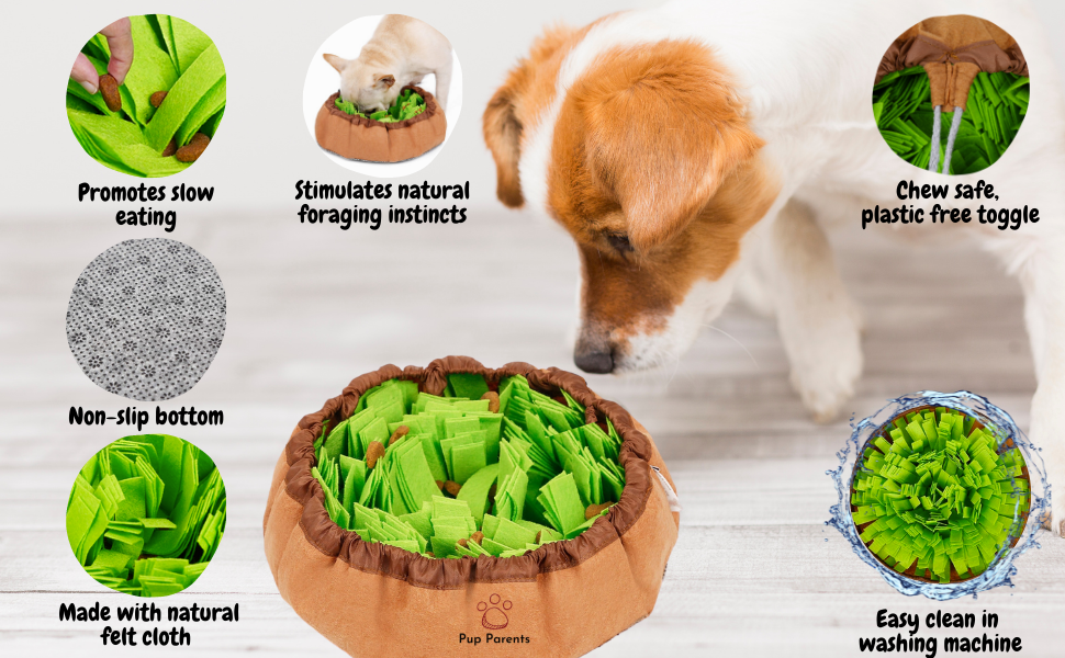 infogrpahic showing benefits of snuffle mat