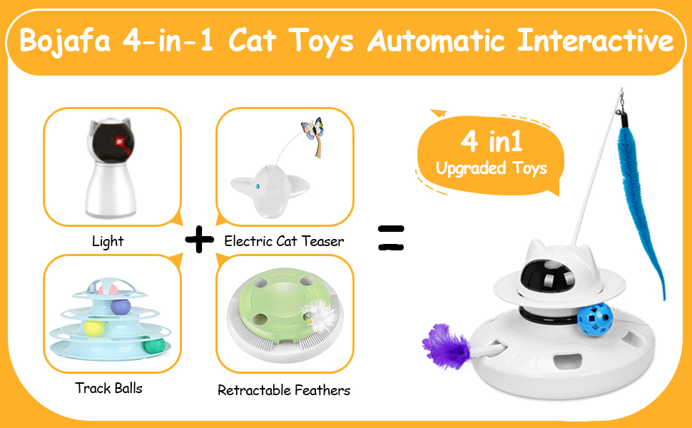 Bojafa 4-in-1 Cat Toys Automatic Interactive