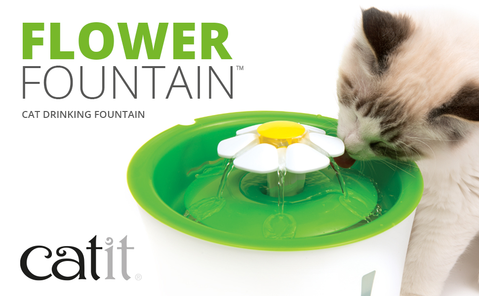 Catit Flower Fountain - Cat drinking fountain