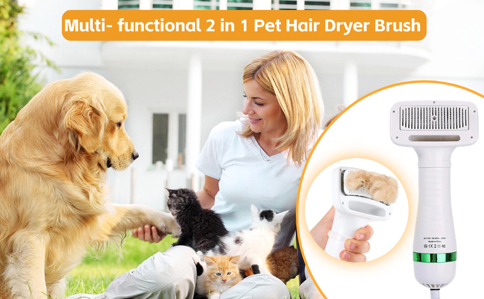 Pet Hair Dryer Comb 2 in 1