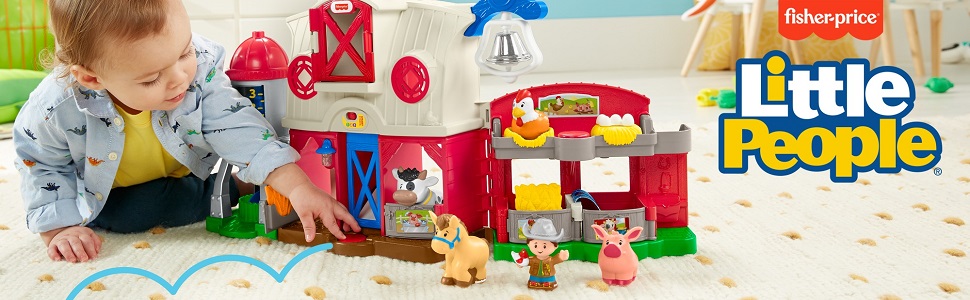 ​Fisher-Price Little People Caring for Animals Farm Playset with Smart Stages learning content