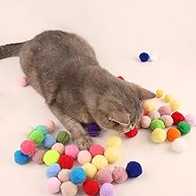 balls, cat launcher, gun toy, toy, pom pom, ball, soft, plush, cute, training , chasing, exercise