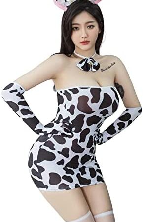 Womens Anime dress Cow Sexy Cosplay Lingerie Bikini Set Naughty Roleplay Costume Rave Outfit Lolita Clothes