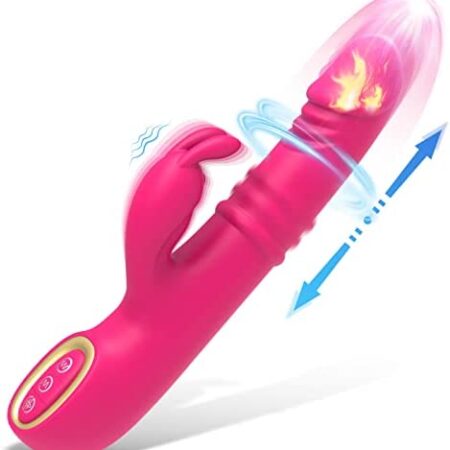 Rabbit Vibrators Vibrating Dilo Sex Toys4women - Heating G Spot Vibrator Adult Toys with Steel Ring and 5 Thrusting Dildo Modes, Funend Vibratorters for Woman Clitoralal Stimulator Sex Toys for Women