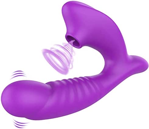 Clitoral Sucking Vibrator for Clit G Spot Stimulation - Adult Sex Toys with 10 Suction and Vibration Modes Dual Stimulator for Women and Couple Pleasure