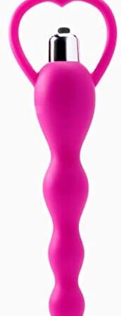 Beaded Vibrator Vibrating Anal Beads Butt Plug, Graduated Design Silicone Anal Vibrator Waterproof G-spot Anal Sex Toy for Men, Women and Couples (Pink)