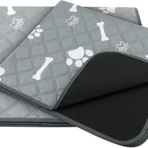 PLUTUS PET Washable Pee Pads for Dogs, 2 Pack, Non-Slip Dog Pads with Heavy Absorbency, Reusable Training Pads, Waterproof Mat for Whelping, Playpen, Crate, Kennel and Outdoors, 90x75cm