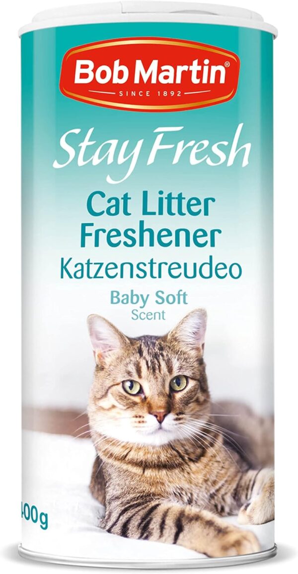 Bob Martin Cat Litter Freshener Powder, Baby Soft Scent - Effective Odour Control for Longer Lasting Freshness, Made in the UK (400g)