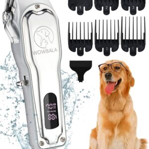 Dog Clippers for Grooming for Thick Coats: Low Noise Rechargeable Cordless Pet Shaver - Dog Grooming Kit for for Heavy Hair