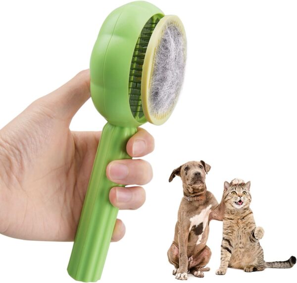 Cat Brush Dog Brush, Moseem Pet Hair Cleaner Brush Cat Grooming Brush Dog Brushes for Shedding, Pet Grooming Brush for Short/Long Haired Cats Effectively Removes Loose Undercoat