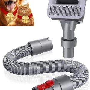 TPDL Dog Pet Grooming Brush & Extension Vacuum Hose Compatible with Dyson V11 V10 V8 V7 Vacuum Cleaner with Quick Release Converter Adapter Groom Tool