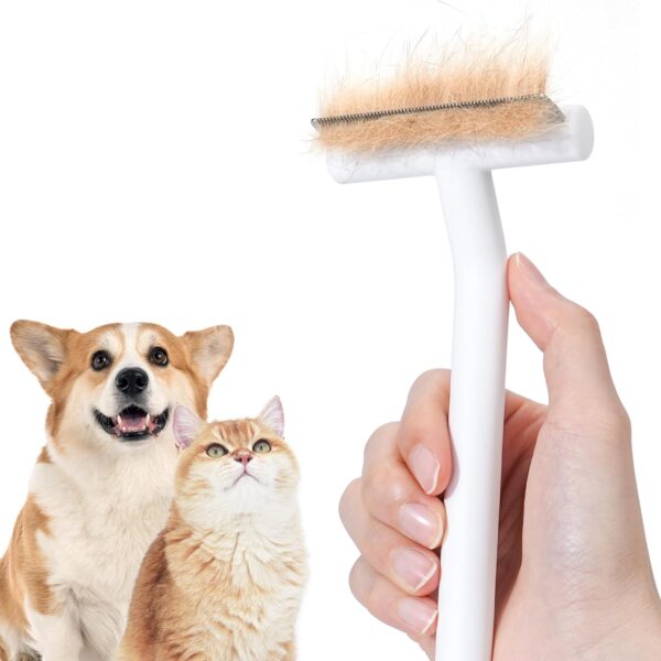 aumuca Deshedding Brush for Dogs and Cats Washable Cat Brush for Short Haired Cats Dog Brush with Stainless Steel Tooth Comb for Shedding, Removing Loose Hair, Grooming