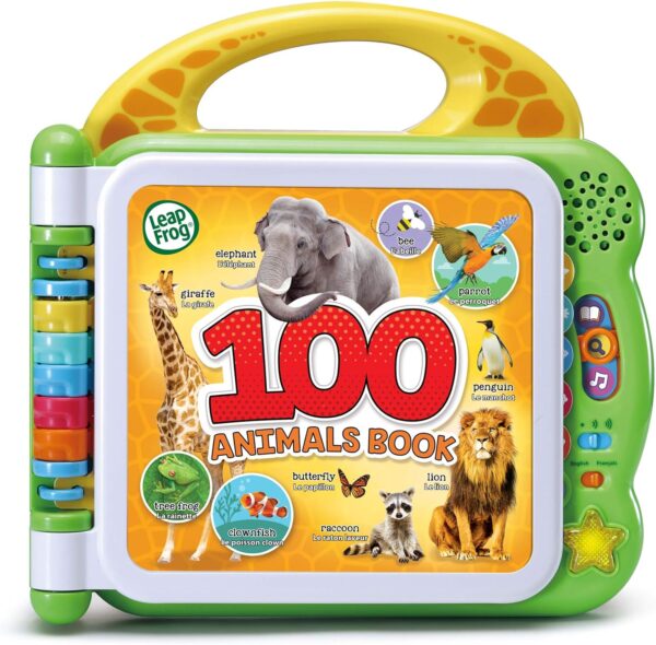 LeapFrog 100 Animals Book, Baby Book with Sounds and Colours for Sensory Play, Educational Toy for Kids, Preschool Bilingual Learning Games for Boys and Girls Aged 18 Months, 1, 2, 3 Years