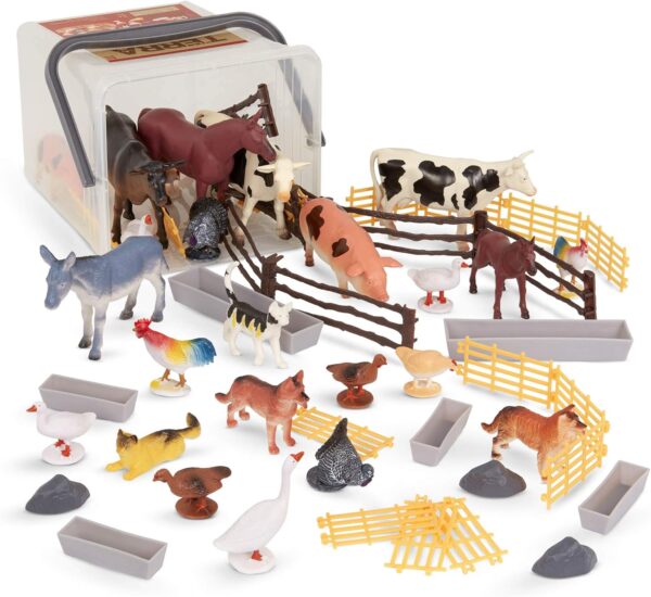 Terra - Country World - Realistic Miniature Cows Toys & Farm Animal Toys for Kids 3+ (60 Pc)