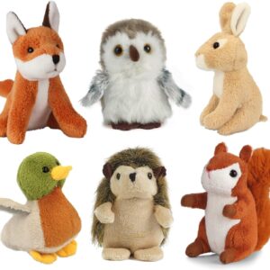 Living Nature Wildlife Buddies, 6 x Realistic Mini Cuddly Woodland Toys, Naturli Eco-Friendly Plushies, 9cm