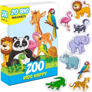 magdum Fridge Magnets For Toddlers 20 ZOO Kids Fridge Magnets - Animal Magnets For Toddlers - Fridge Magnets For Kids - Kids Magnets - Magnetic Shapes - Magnet Toy - Kids Magnets For Fridge