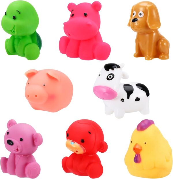 Partideal 8pcs Baby Bath Toys For Toddlers, Bath Squirt Toys, Floating Sea Animals Bathtub Toys for Kids, Swimming Pool Water Toys for 1 2 3 Year Old Boys Girls, Baby Bath Shower Time Gifts