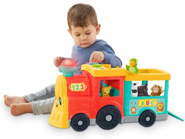 Fisher-Price Little People Big ABC Animal Train, push-along toy vehicle with lights, music and Smart Stages learning content for kids ages 1 to 5 years, HHH22