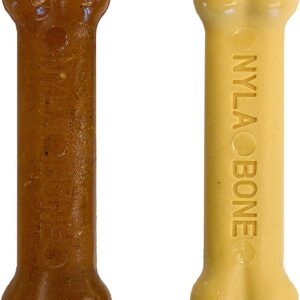 Nylabone Gentle Puppy Dog Teething Chew Toy Bones, Chicken/Peanut Butter Flavour, XS, for Puppies Up to 7kg (Twin Pack), for All Breed Sizes