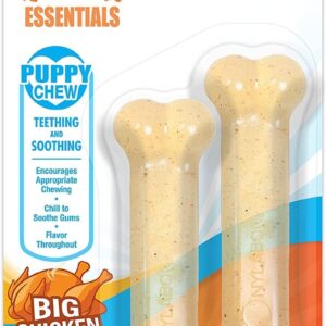 Nylabone Gentle Nylon Puppy Teething Chew Toy Combo Pack, Chicken Flavour, X-Small/Petite for Puppies up to 7kg