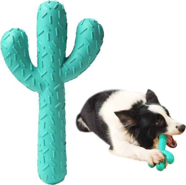 Acecy Dog Toys, Indestructible Cactus Chew Toy, Natural Rubber Milk Flavor, Puppy Teething Toys for Small Mediul Large Breed