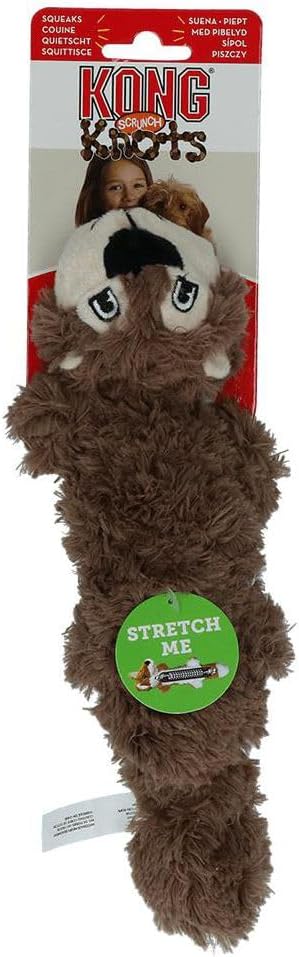 KONG - Scrunch Knots Raccoon - Internal Knotted Ropes and Minimal Stuffing for Less Mess - For Small/Medium Dogs