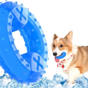 NWK Pet Teether Cooling Chew Toy for Dogs Teething Toy for Puppies, Fit with Treats for More Fun (Chewing Ring)