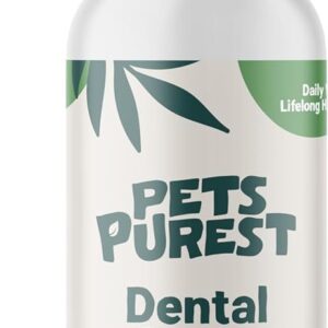 Pets Purest Breath Freshener & Dental Teeth Cleaning Spray - 100% Natural Plaque & Tartar Remover, Mouthwash & Bad Breath Treatment Water Formula for Dogs & Cat - 250ml