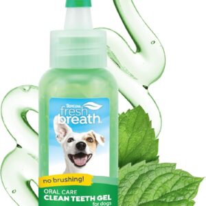 TropiClean Fresh Breath Dog Teeth Cleaning Gel - No Brushing Dental Care - Breath Freshener Oral Care - Complete Dog Teeth Cleaning Solution - Helps Remove Plaque & Tartar, Original, 59ml