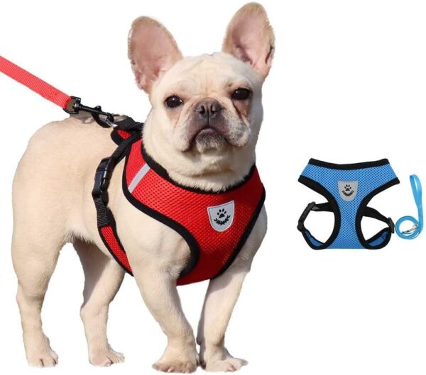 2 Pack Dog Harness Adjustable No Pull Harness for Dogs Dog Vest Harness Mesh Fabric Puppy Harness with Soft Padding - Training Stuff and Supplies for Small and Medium Dogs