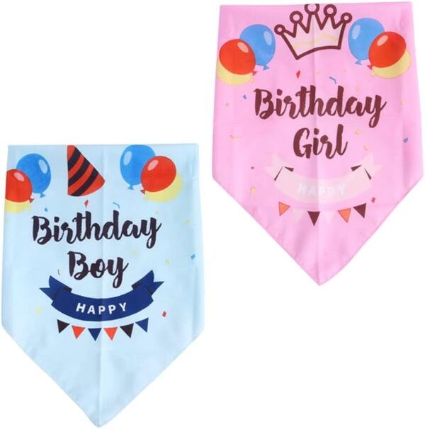 2 Pcs Dog Birthday Bandana Dog Birthday Kit Dog Birthday Bandana Triangle Scarfs for Dogs Cats Pet Birthday Party Supplies Birthday Decor Multicolour