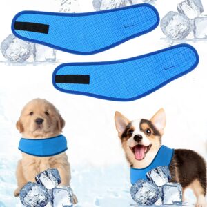 2pcs Dog Cooling Collar Pet Ice Cool Scarf Breathable Dog Cool Bandana,Adjustable Summer Dog Scarf for Small Medium Dogs Pets Puppy Cats Outdoor Walking Camping Neck Wrap Accessories((Large)