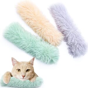 3 Packs Catnip Toys for Small Cats, Interactive Kitten Toys Soft Plush Pillows with Catmint and Sound Paper, Cat Toys Catnip Toys for Cats Chew, Teeth Cleaning, Relieve Boredom