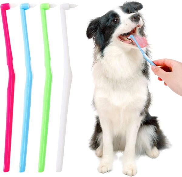 4 Pcs Pet Details Toothbrush,Extra Soft Cat Toothbrush,Long Handle Dog Teeth Cleaning Toothbrush,Durable Pet Oral Cleaning Tool,Cat Dental Care Supplies for Cleaning Out Gap Between Teeth