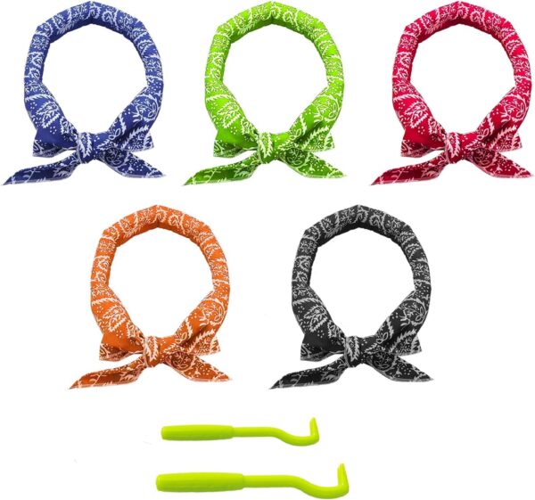 5pcs Dog Cooling Scarves with 2 Tick Removal Clips, Summer Breathable Cooling Scarf, Pet Accessories, Suitable for Kittens and Dogs