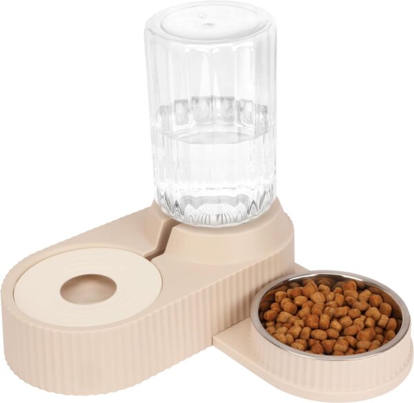 Belle Vous 2-In-1 Cat Food And Water Bowl Set - 1.8L/60oz Capacity Waterer - Food Bowl for Large & Small Dogs, Cats, Kittens and Puppies - Easy-to-Clean - Suitable for Wet or Dry Food