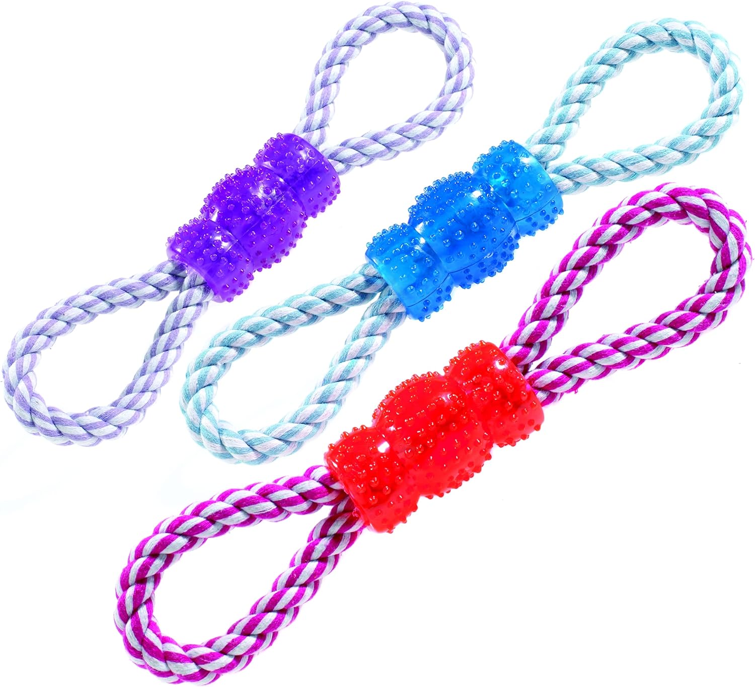 Classic Pet Products Vinyl and Rope Tug Toy, Assorted Color Classic Pet Products Vinyl and Rope Tug Toy, Assorted Color