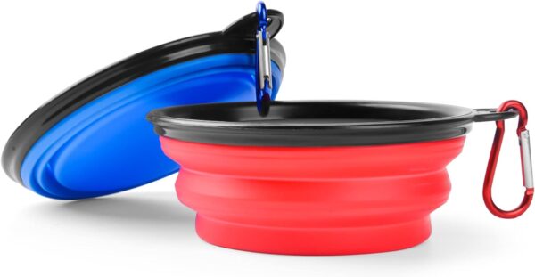 Collapsible Travel Silicone Dog Cat Bowl Portable Pet Food Water Bowl, Feeding trough Portable Drinking Water Drinker with Water Hook, Easy to Carry, Save Space