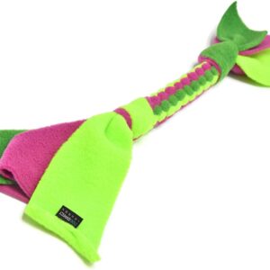 DogDirect London, DOG TUG TOY Tugger Tug Chase Rope SMALL: 45cm/17in, LARGE: 75cm/29in, Soft plaited Flexible FLEECE DOG TOYS Ideal FOR TRAINING, PUPPY PLAY, HAND MADE (Small, Green) KAS1