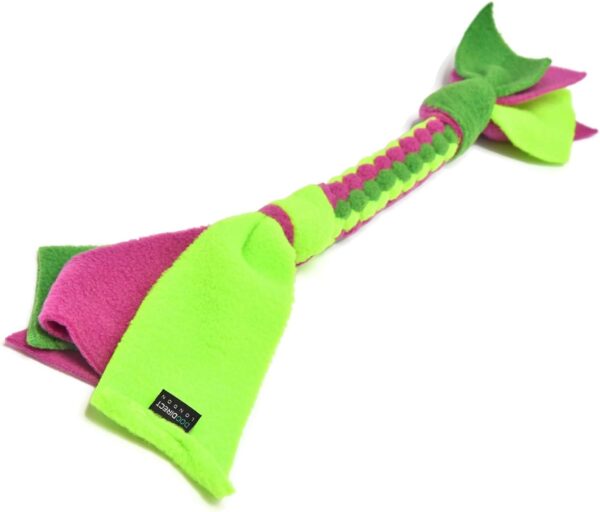 DogDirect London, DOG TUG TOY Tugger Tug Chase Rope SMALL: 45cm/17in, LARGE: 75cm/29in, Soft plaited Flexible FLEECE DOG TOYS Ideal FOR TRAINING, PUPPY PLAY, HAND MADE (Small, Green) KAS1