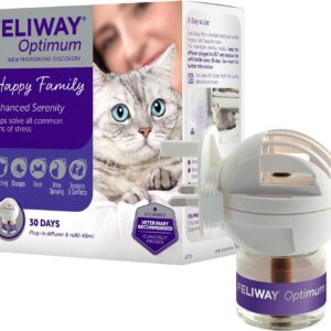 FELIWAY Optimum diffuser & 30 day refill, the best solution to ease cat anxiety, cat conflict and stress in the home, 48 ml (Pack of 1)