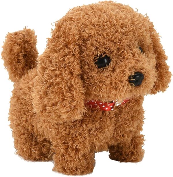 Falafoty Toy Dogs Plush Teddy Interactive Electronic Pets Dog Walking Barking Wagging Tail Walking Companion Animal Dog Toys Present Gifts for 2 3 4 5 Years Old Girls Boys Kids