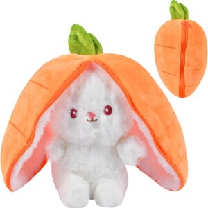 Forhome Rabbit Cuddly Toy Plush Toys Carrot Bunny Plush Cuddly Toy Stuffed Animals Rabbit Cuddly Toys Carrot Purse Gifts for Children, Boys, Girls (18 cm high)