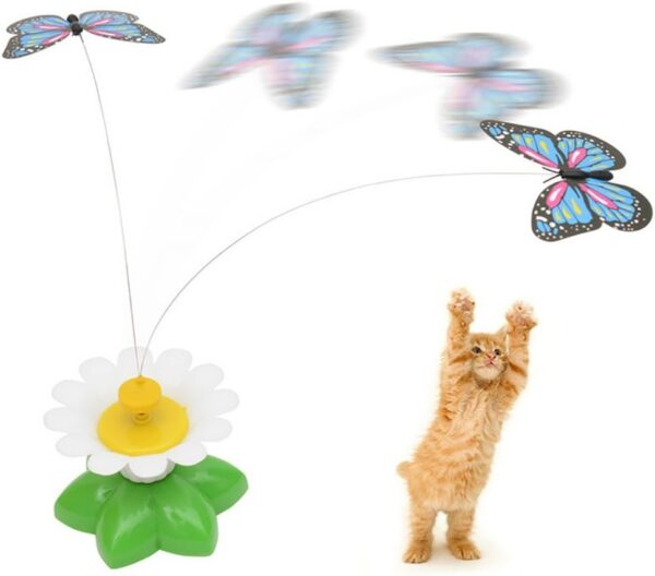 Interactive Electric Rotating Butterfly Toy For Pet Cat Random Butterfly Chase Kitten Cat Playing Toy (Butterfly)