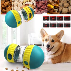 Interactive Treat Dispenser Dog Toy, Dog Treat Dispensing Puppy Toys, Rolling Dog Treat Dispenser Slow Feeder, Reduce Boredom Improve IQ, for Small Medium Large Dogs (Green)